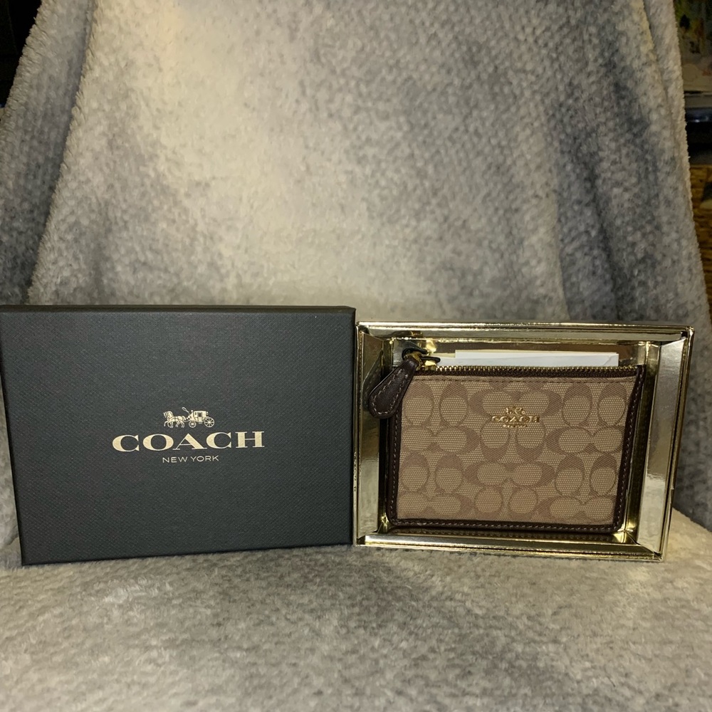 COACH Signature Mini ID Case NWT and NIB!